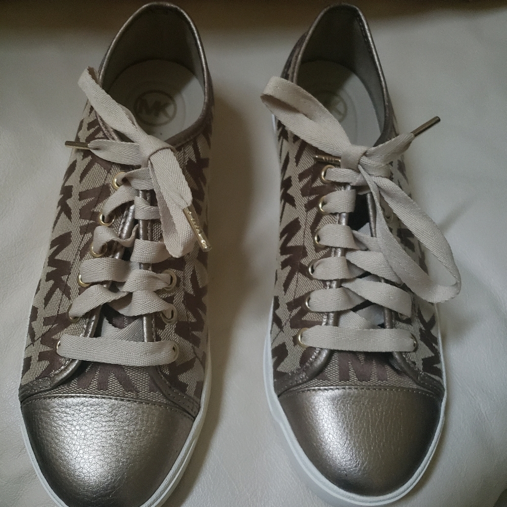 Authentic MK Gold Metallic Sneakers